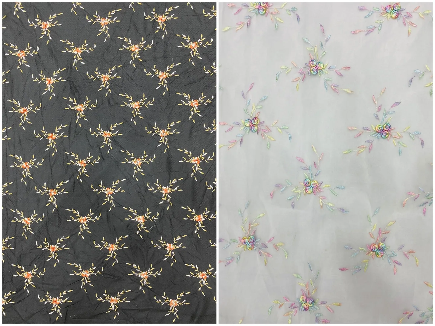 

Градиентный цвет Ruyi фестиваль цветочный узор вышитые кружева, органза и нейлоновые сетчатые полки доступны.