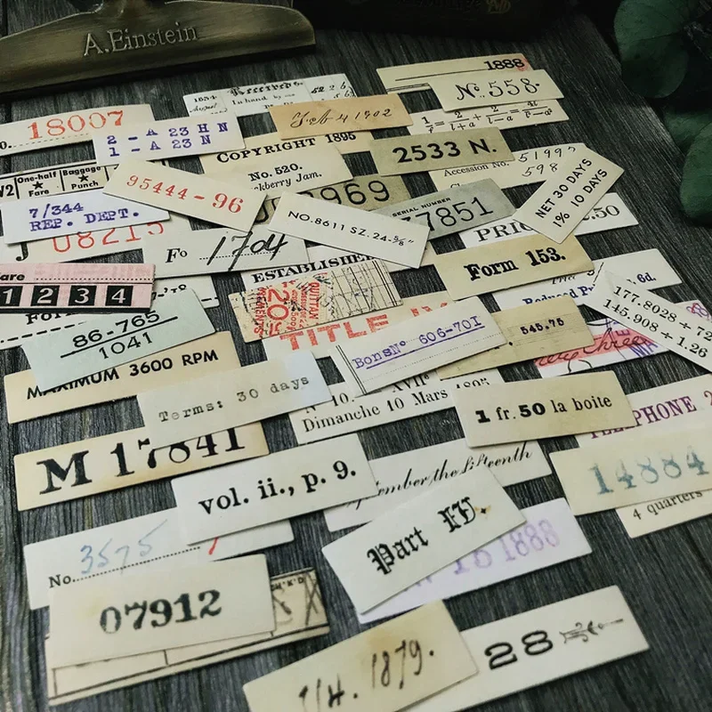 25Pcs Tim Holtz Style Postmark Junk Journal Ephemera Decorative Numbers DIY Album Scrapbooking Stickers