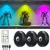 WILLED Rechargeable RGB Puck Light with Remote Control 1200mAh Battery Lights, Dimmable Touch Under Cabinet Lighting Night Light 1