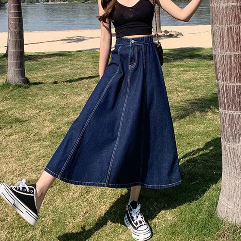 Lucyever Korean Style High Waist Long Skirts for Women