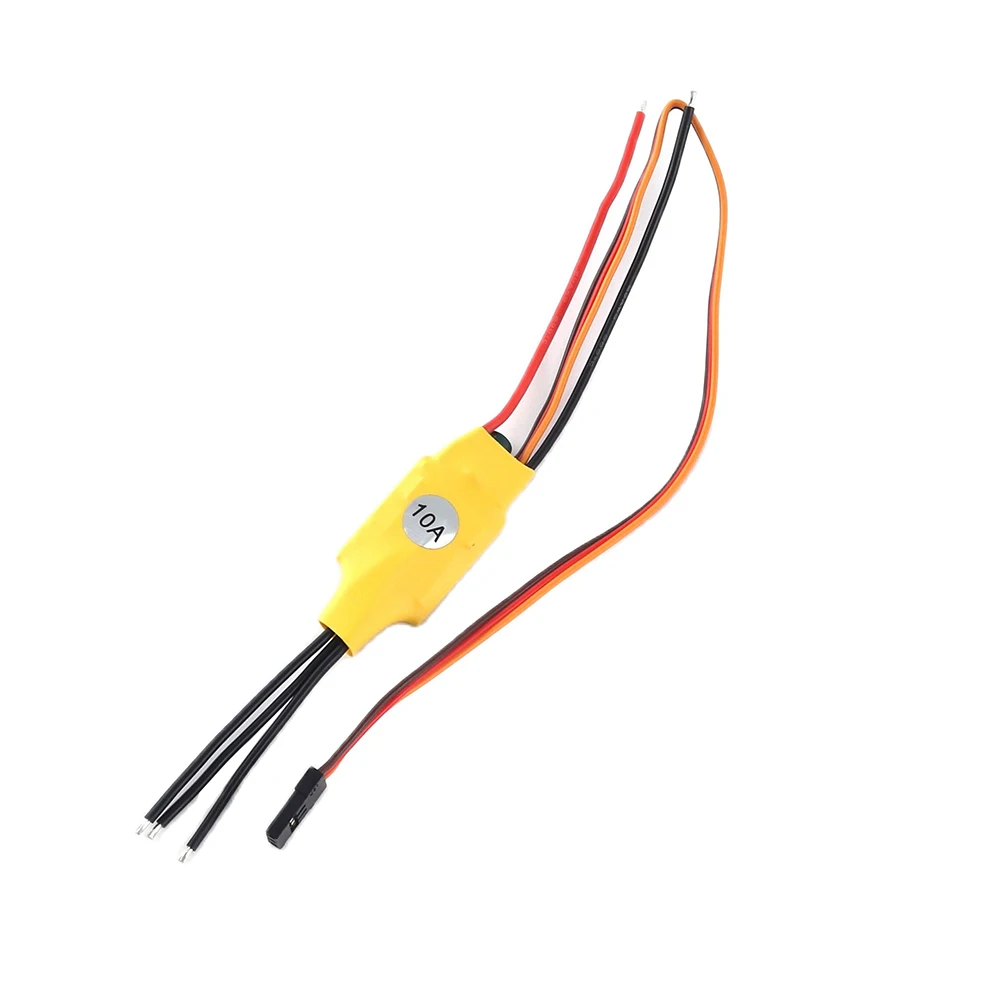 Contrôleur de vitesse ESC 10A sans balais avec BEC 1A pour hélicoptère RC, connecté à un moteur brushless.