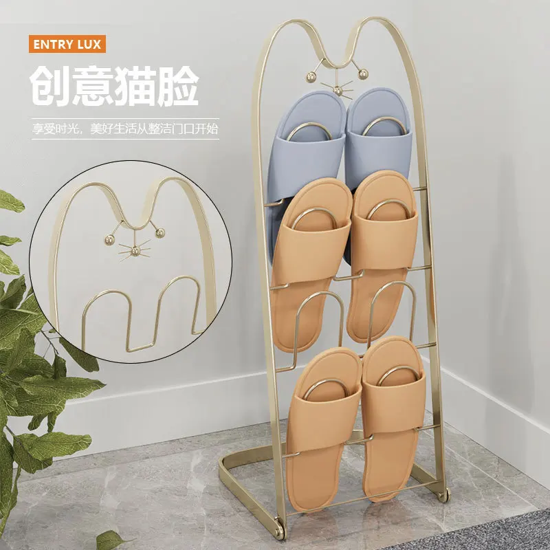 

Creative Drying Drainage Small Shoes Wrought Iron Rack Simple Slippers Rack Living Room Interior