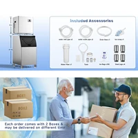 Commercial Ice Maker Machine 550lb/24H Stainless Steel Ice Machine 360lbs Ice Storage Capacity Freestanding Industrial Ice Maker 2