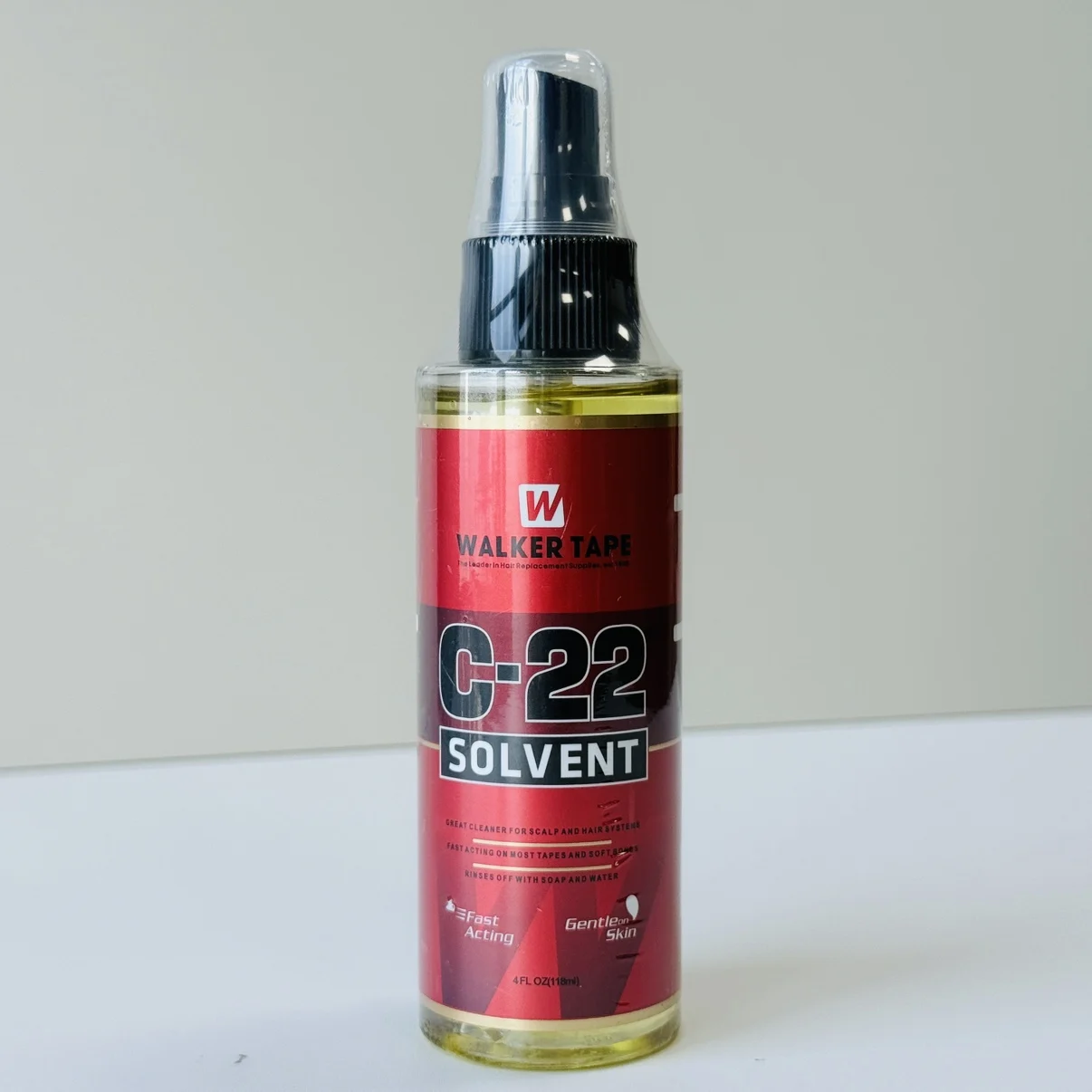 4 FL OZ 118ml 워커 테이프 C-22 솔벤트 리무버 레이스 테이프 (가발용) 및 리무버 헤어 익스텐션 리무버 헤어 보철물 클리너