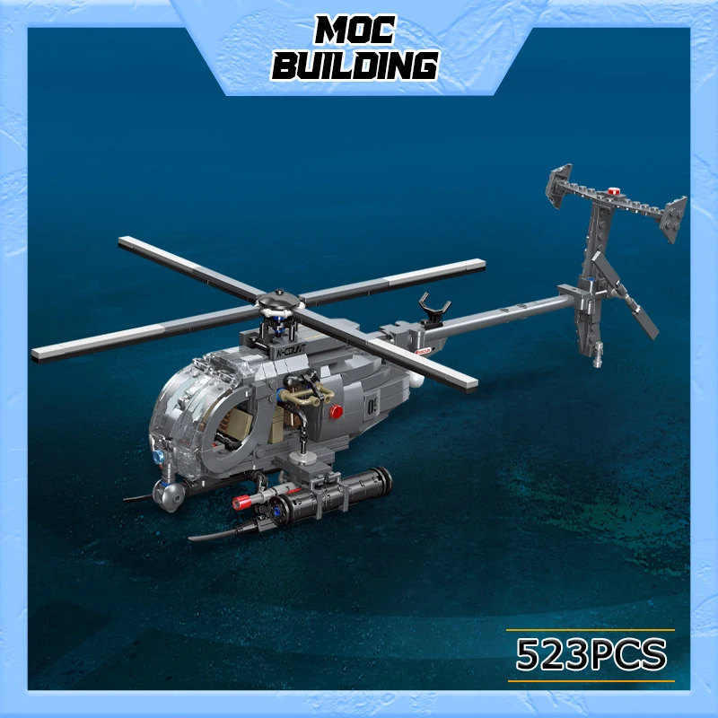 

Kids BricksToy 523pcs WW II Military Series MOC Little Bird Helicopter Building Blocks Plane Aircraft Brick Technical Model