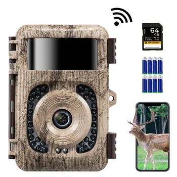 Trail Camera 4k 48MP WiFi Hunting Cameras with 0.2s Trigger Time No Glow Infrared Led for Night Vision Motion Activate Trail Cam 1