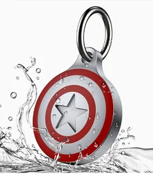 Aluminum AirTag Holder with Keychain - Waterproof Tracker Protector Case for Wallet, Luggage, and Pets (S)