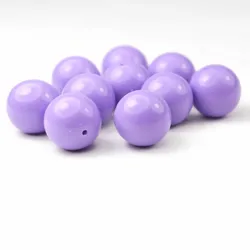 Vibrant Acrylic Round Perforated Loose Spacer Beads for DIY Crafting and Fashion Accessories (Light purple)