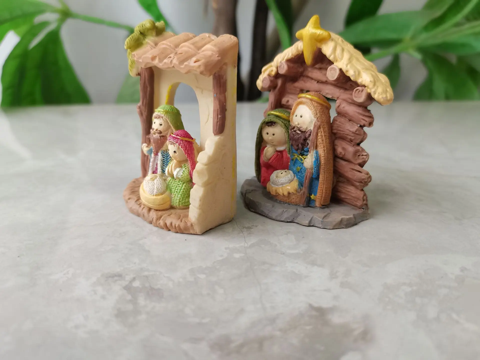 Holy Family Figurine Nativity Scene Joseph Jesus Mary Mother Resin Gift Christmas Desktop Statue for Holiday Party Office Indoor