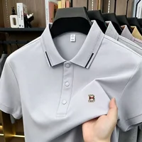 Polo Homme de Luxe 2026 – Marque Classique Respirante, Confort Quotidien Estival, Loisirs, Haut Court Exquis avec Badge Lettres 2