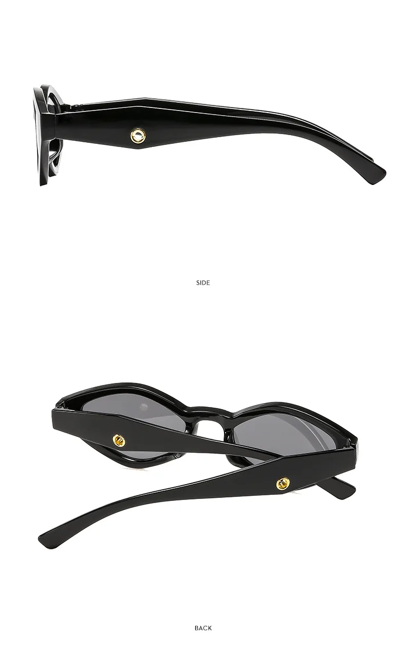 2 stücke Mode Diamant Geformt frauen Sonnenbrille Vintage Kleine Rahmen Punk Hip-hop Polygonale Sonnenbrille Outdoor Reise Brillen – Detail 5
