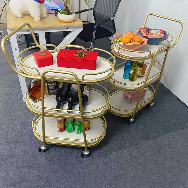 Nordic Hotel Trolley Commercial Restaurant Bar Cart Home Mobile Trolley Hotel Club High-end Wine Delivery Cart Tea