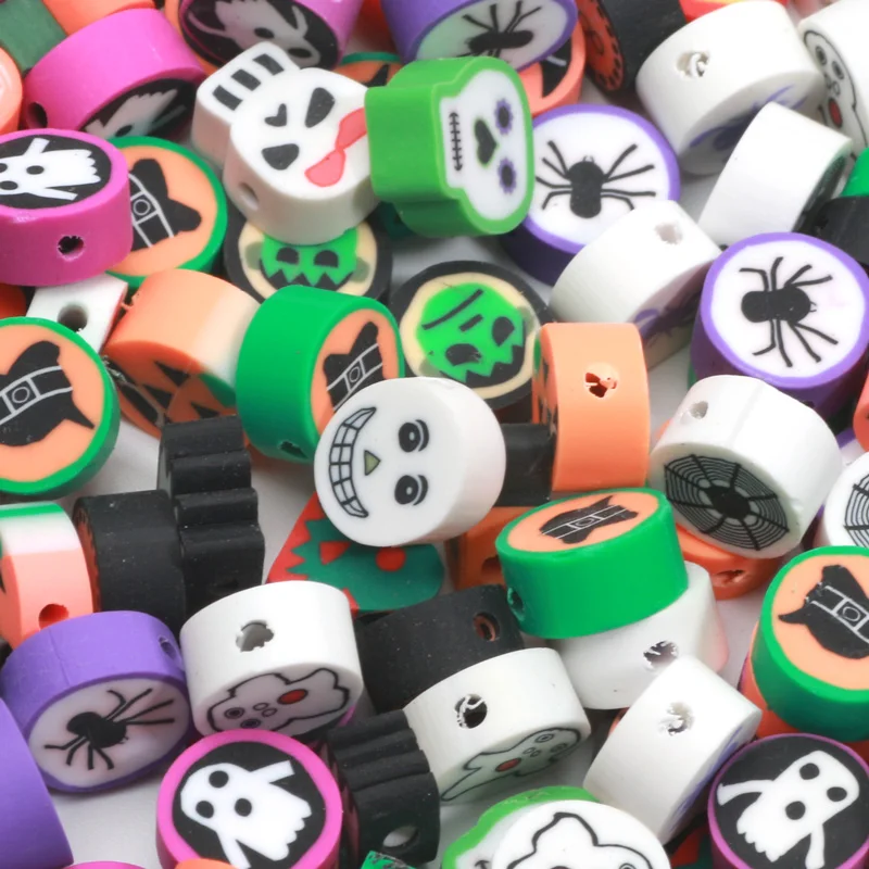 20/50/100 stücke Weihnachten Halloween Polymer Clay Perlen Cartoon Tiere Ton Spacer Perlen Für DIY Schmuck Machen Armband schlüssel Ring – Detail 16
