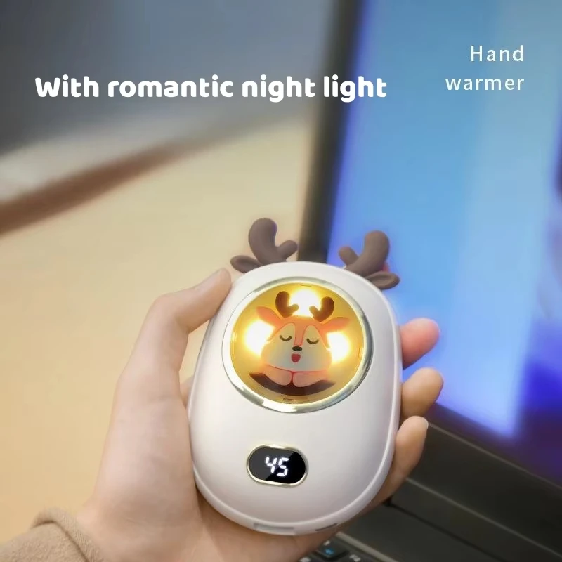 Portable Hand Warmer Xiaomi Cartoon 10000mAh 2 in 1 Three Levels Of Temperature Adjustment Digital Display