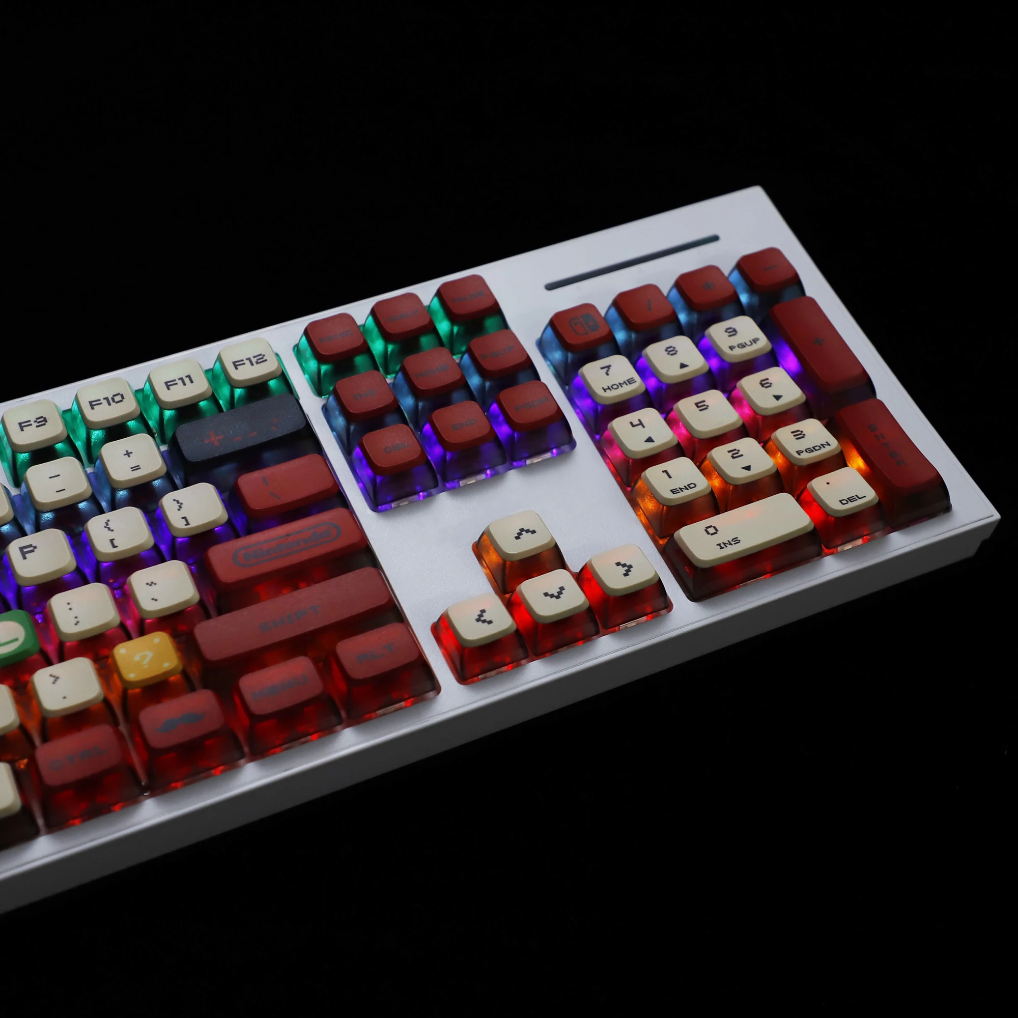 YMDK Dawn Theme Keycaps PBT Retroilluminati Profilo Cherry - Set 129 Tasti Nero Oro Per Tastiera Meccanica - 2
