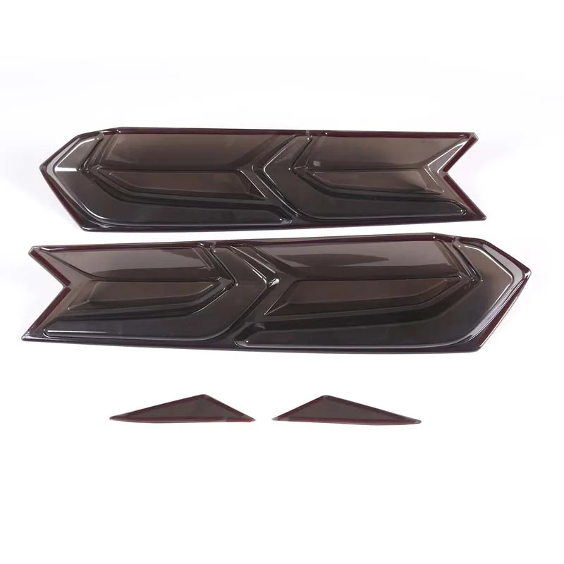 

ABS Transparent Grey Tail Light Lamp Smoke Protection Trim Cover For 2020-2023 Corvette C8 Auto Interior Accessories