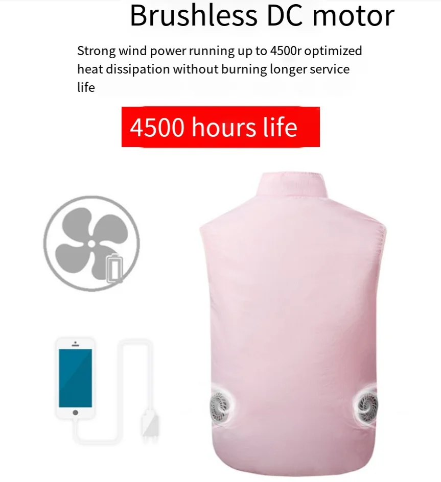 Description Picture 6 of itemSummer Usb Cooling Vest With Two Fan Men /women High Temperature Outdoors Work Clothes Hiking Fishing Air Conditioning Clothing