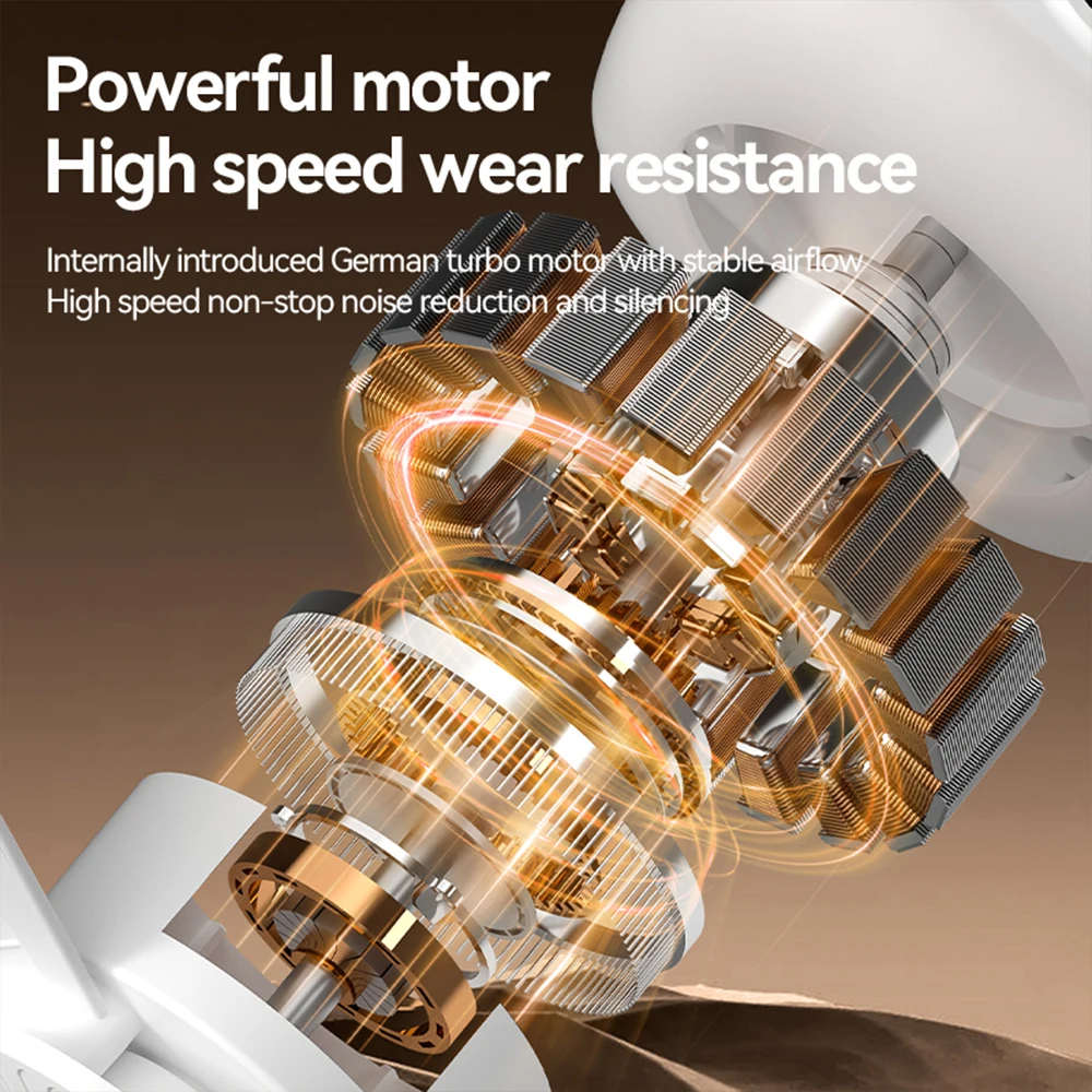 Mini Ceiling Fan USB Rechargeable Large Wind Fan Removable Blades Night Lamp Lighting 7200mAh Capacity Household Outdoor Fan