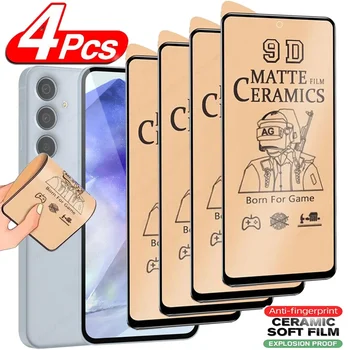 Proteggi schermo opaco da 4 pezzi per Samsung Galaxy S25 Ultra S24+ S23+ S22+ S21 S23 S24 S22 Pellicola ultra ceramica (non in vetro)