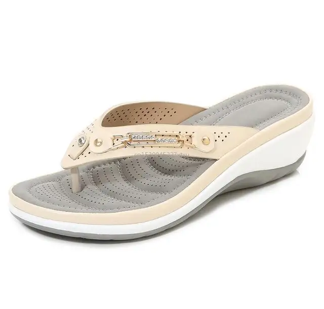 Women's Rubber Slippers With Arch Support Flip Flops Summer Comfy Thong  Sandals Platform Beach Slides Female Comforty Flats - Women's Slippers -  AliExpress