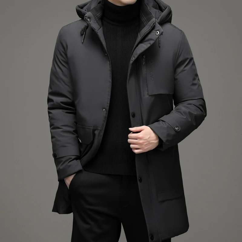 

2023 Winter New Men's Jacket Coat Windbreaker Down Jacket Thick Thermal Coat Men Hooded Long Parka Windbreaker