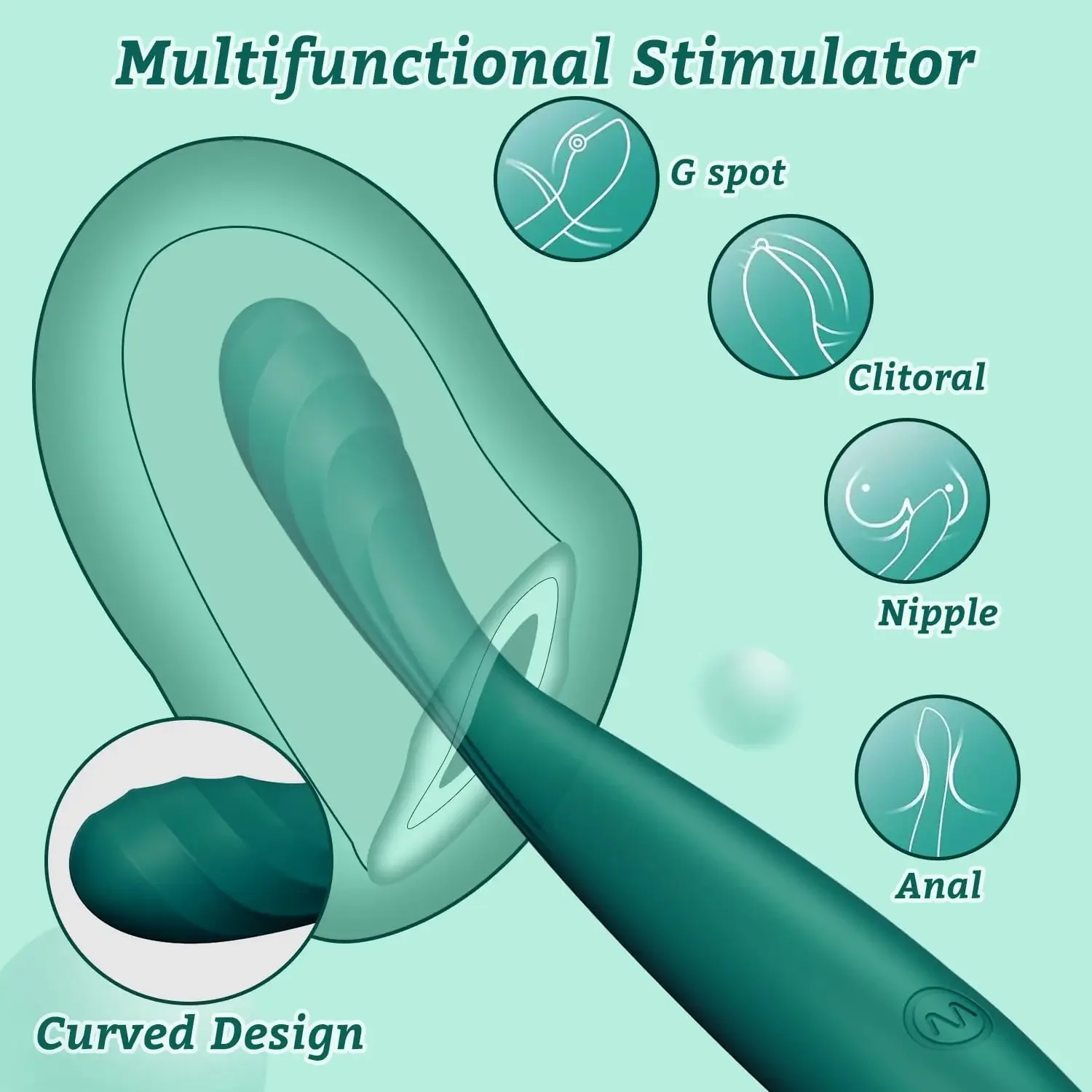 Vaginal Vibrators Finger Vibrator for Women G Spot Clitoris Tits Anal Stimulator Teasing Wand Massager Adult Sex Toys for Couples