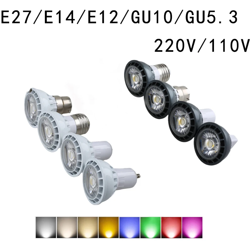 

LED Bulb Dimmable MR16 E27 E14 GU10 RGB Spotlight Bulbs 5W for Recessed Track Lighting 36°downlight for Kitchen Room & Bedroom