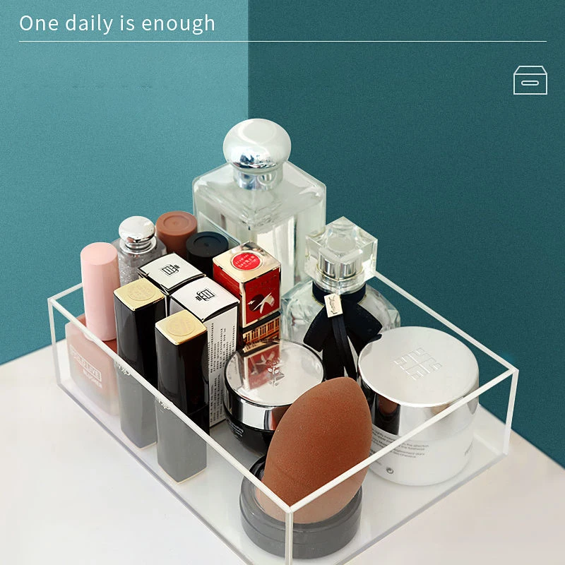 

Acrylic Cosmetic Storage Box Transparent Lipstick Shelf Dresser Desktop Rack Bathroom Skin Care Products Storage And Finishing