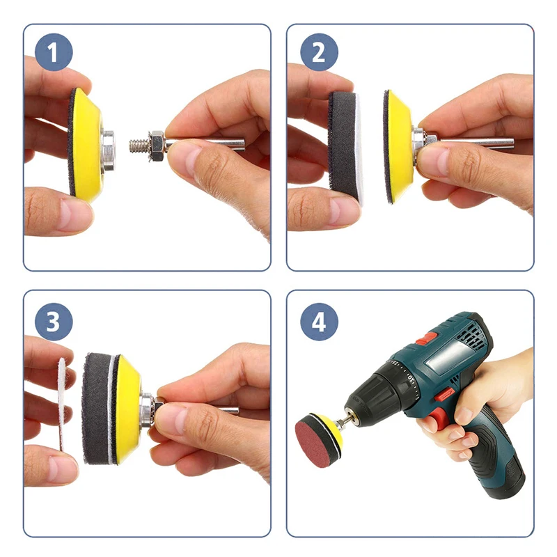 1/2/3inch DIY Sanding Discs Pad Polishing Pad Kit Rust Paint Removal Pad Abrasive Polishing Pad Angle Grinder Accessories