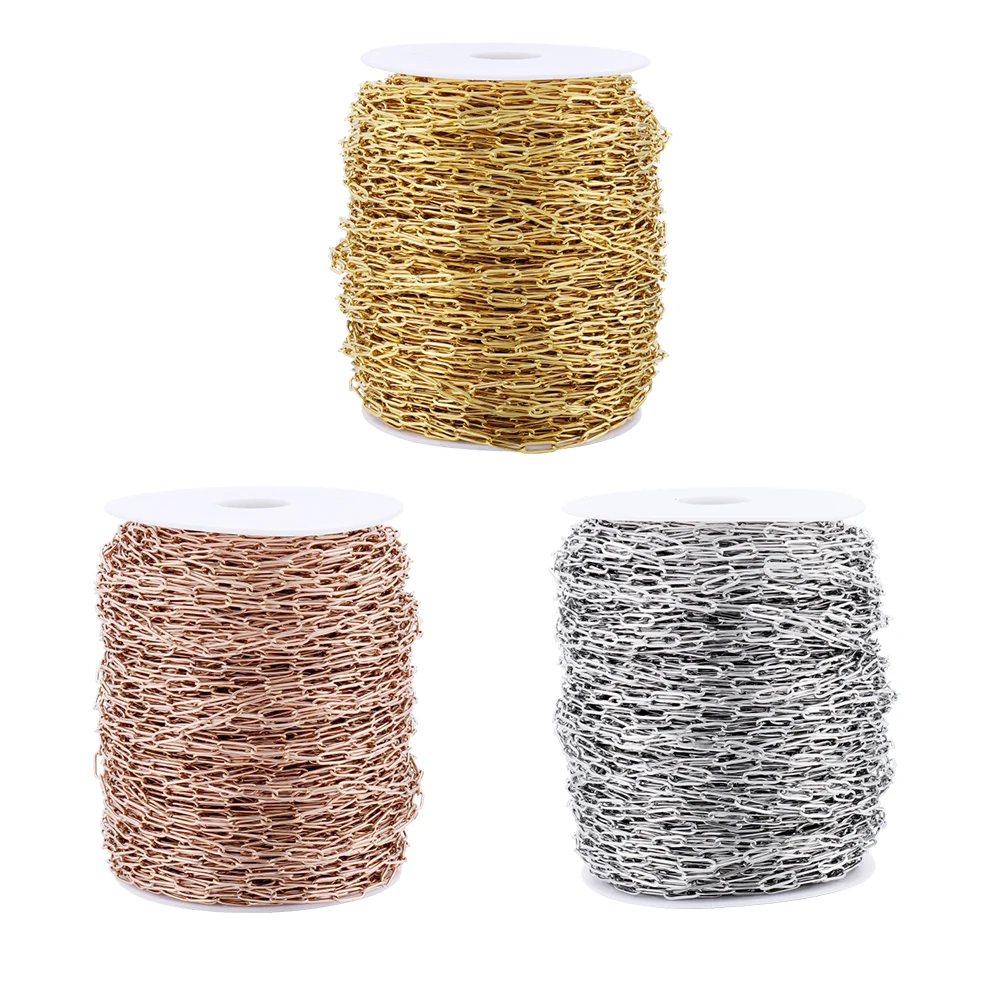 Stainless Steel Chain 1M 3/4mm No Fade Cable Gold Chains for Necklace Bracelet Anklet DIY Jewelry Making Components