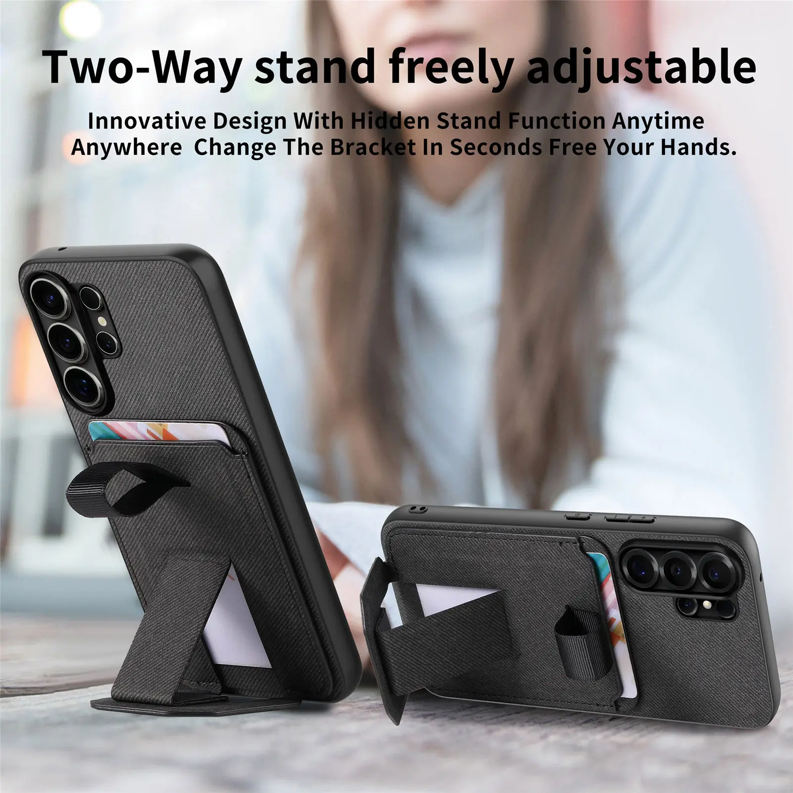 Shockproof Card Holder Phone Case with Finger Strap