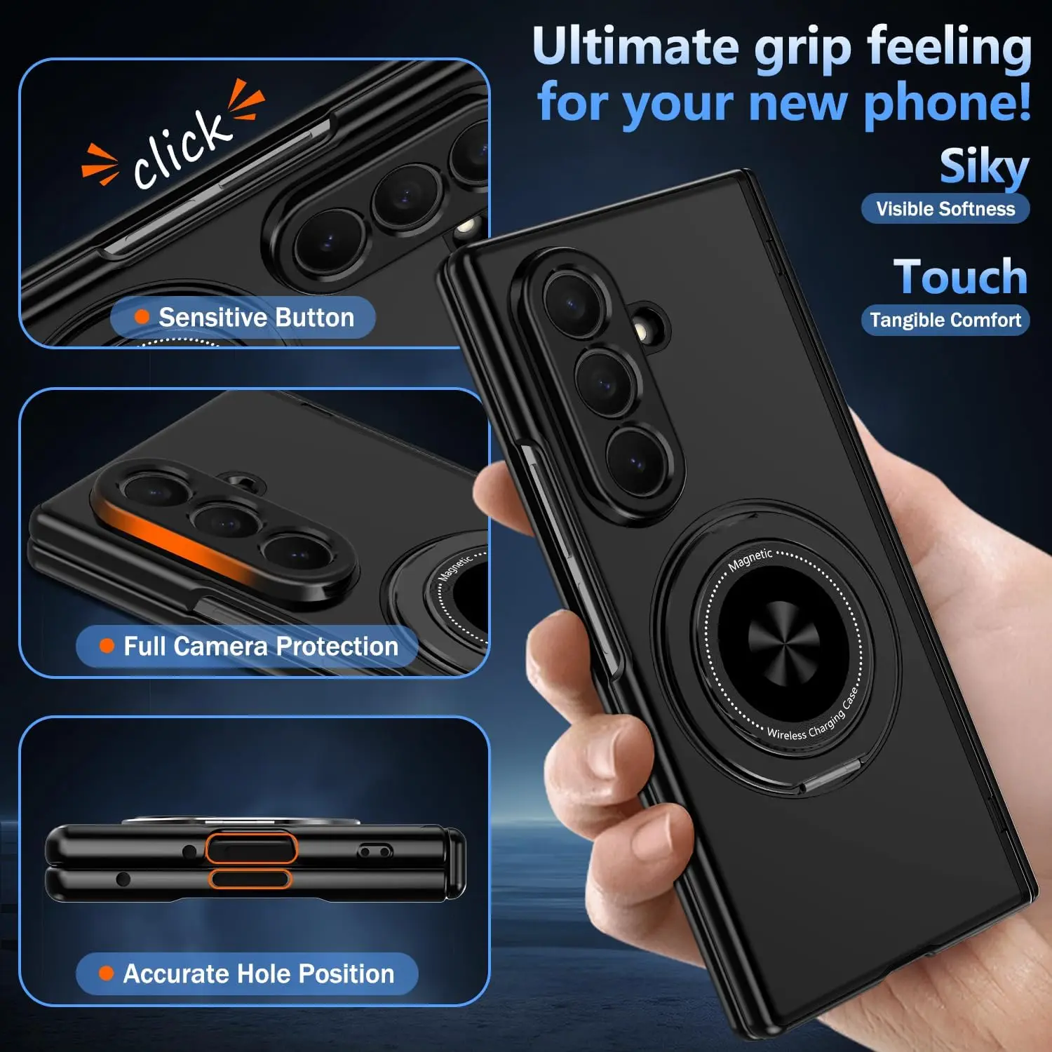 Full-Body Protective Case with Built-in Screen Protector & Rotating Magnetic Kickstand