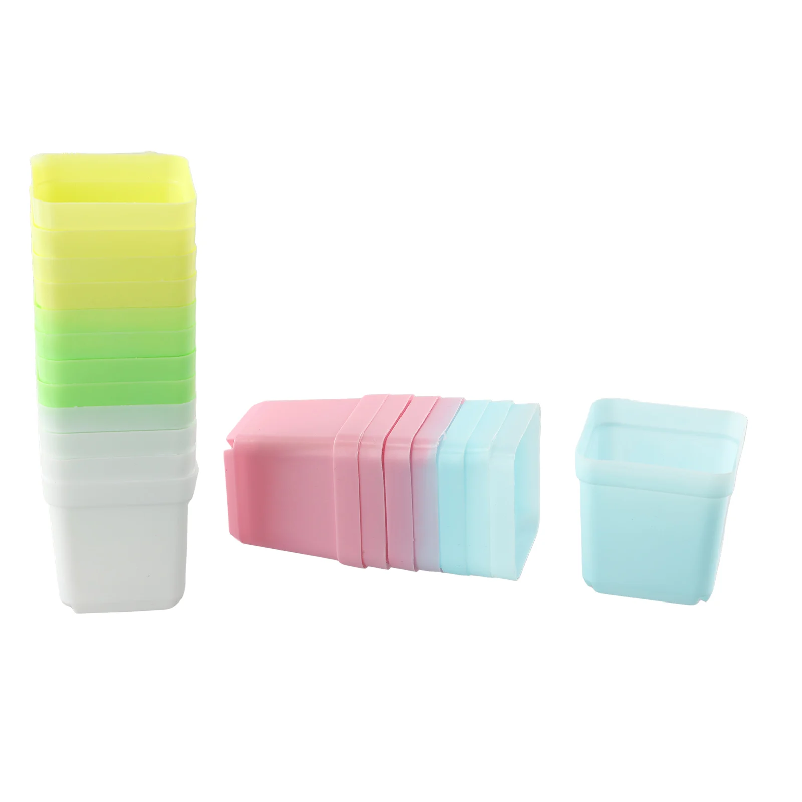 

20pcs Plastic Mini Basin Square Flower Pot Succulent Plant Trays Home Office Decor DIY 5.5*5.5*4.5cm Garden Pots & Planters