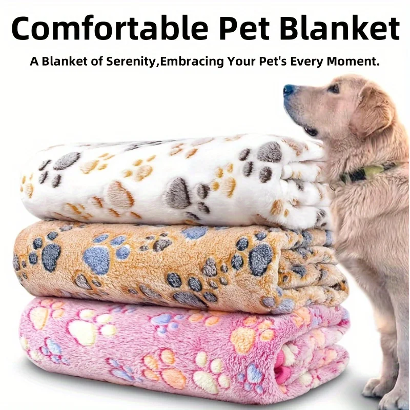 Dog Bed Mat Blanket Soft Fluffy Pet Blanket Cute Paws Pattern for Cat Dogs Cat Dog Soft Pet Mat Supplies pet bed,pet blanket,pet bed mat