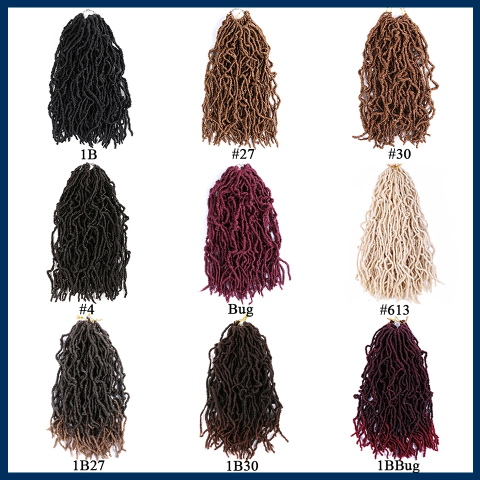 14 Inch Short New Faux Locs Braids Ombre Black Brown Soft Locs Crochet Hair Goddess Locks Crochet Hair For Black Women And Kids 5