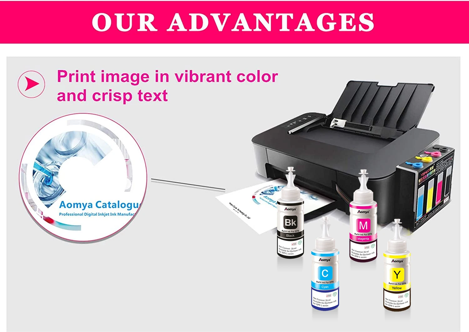 664 Refill dye ink Epson L100 L110 L210 L120 L220 L310 L355 L362 L366 L365 L380 L486 L800 L805 L810 ET-2650 Printer 4 Colors