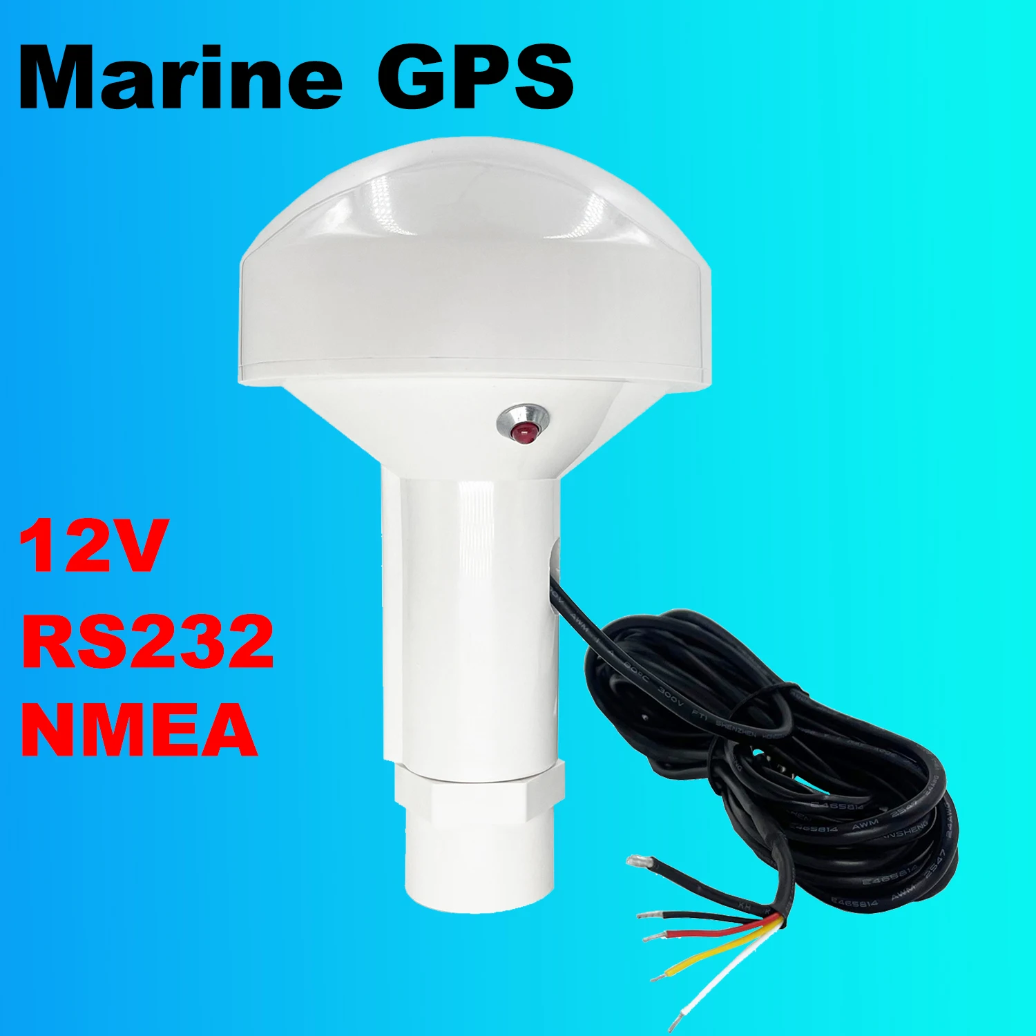12VMarineGPSAntennaReceiverRS232GPS4800BuadBoatVHFGPS