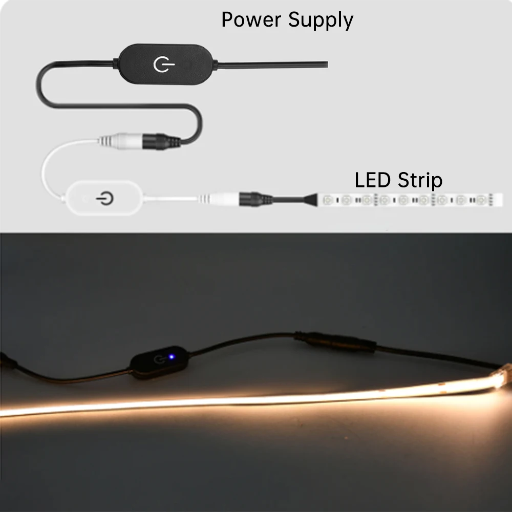 2A 5V 12V 24V USB Touch Dimming Switch Cable 2.0A to 2 Wire Output for Single Color LED Strip Lights led dimmer switch,led strip controller,smart dimmer switch,led strip switch,led string dimmer,led dimmer controller