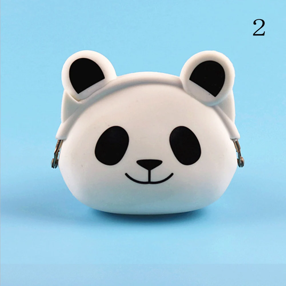 

Lovely Women New Coin Bag Silicone Storage Animal Panda Cat Bear Mini Pouch Coin Bag Change Wallet Purse Hasp New Design Wallets