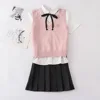 2024 Korean Female Student Suit Jacket Pleated Skirt Japanese Jk Uniform Set Girls School Dresses Sailor Suit 3