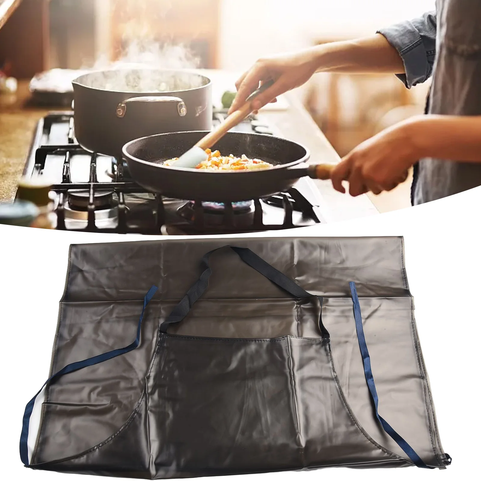 1pcs Waterproof Oilproof PVC Apron Extra-long Apron For Kitchen Waterproof Areas Work Cleaner For Woman Men Chef Work Apron