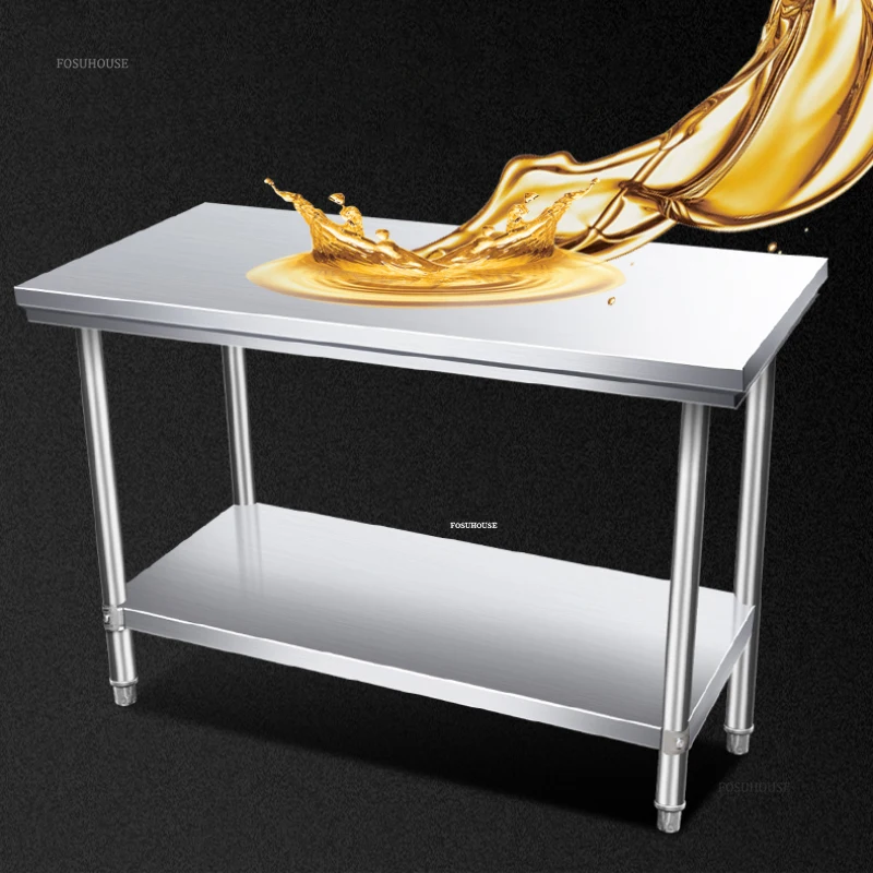 Multilayer Kitchen Cabinets Kitchen Stainless Steel Workbench Commercial Console Furniture Mordern Simple Operation Desk