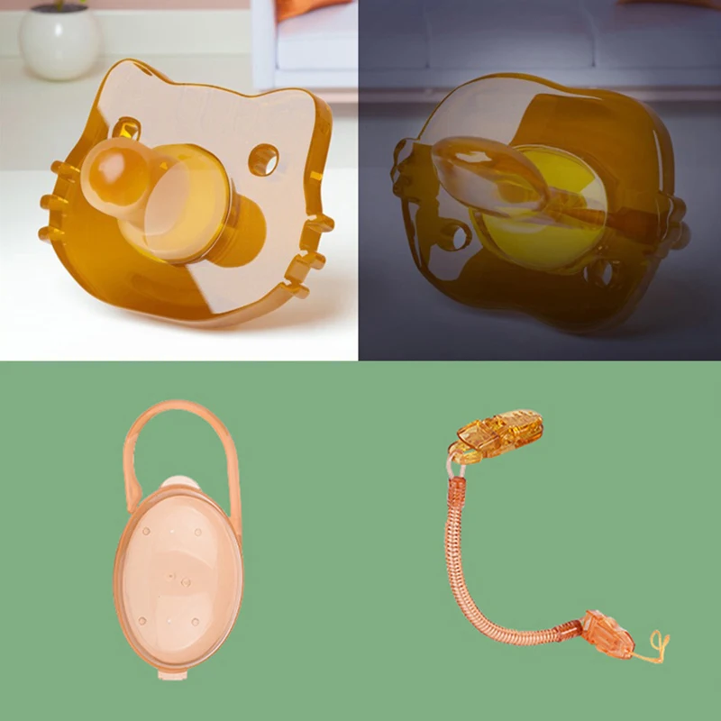 Baby Pacifier Set Cartoon Animals Super Soft Imitating Breast Milk