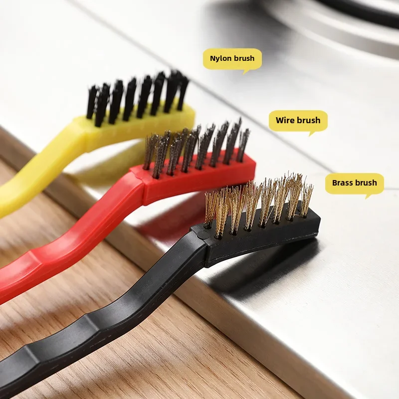 Japanese Gas Stove Cleaning Brush 3 Pack Kitchen Supplies Range Hood Stove Cleaning Tool Steel Wire Small Brush 3