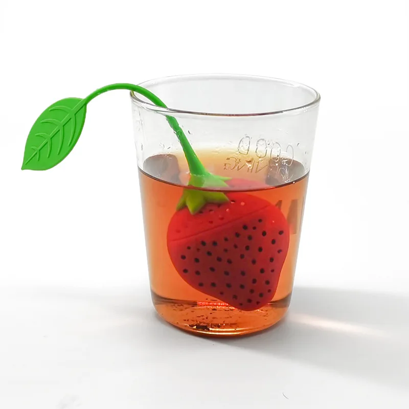 Tea Infuser Strawberry Design Loose Tea Leaf Strainer Herbal Spice Filter Diffuser Creative Bar Tools Kitchen Accessori