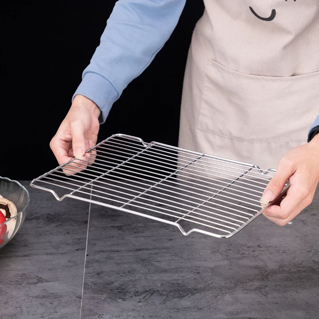 Baking Cooling Rack Stainless Steel Non-Stick Heavy Duty Wire Oven Safe Roasting Rack Cooking Grill Tray for Biscuit Cake Bread-16 inch x 10 inch