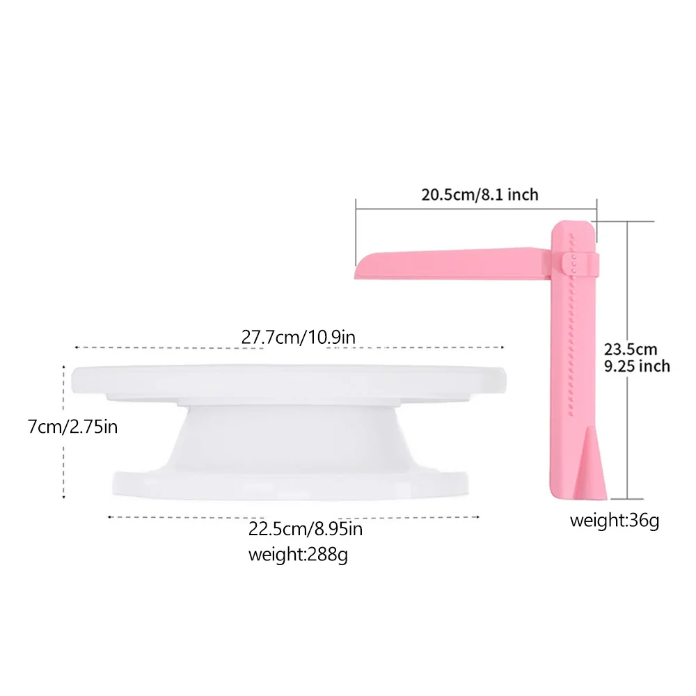 DIY 11 Inch Cake Turntable Rotating Decorating Stand With Adjustable Icing Scraper Plastic Cake Spinner Baking Supplies 10225 cake turntable,baking supplies,cake tools