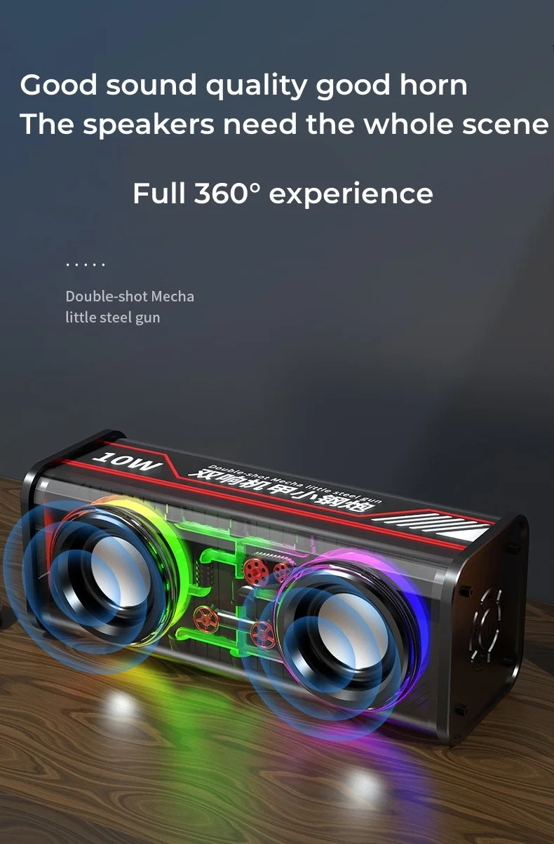 V8 Transparent Mecha Bluetooth Speaker description image 13