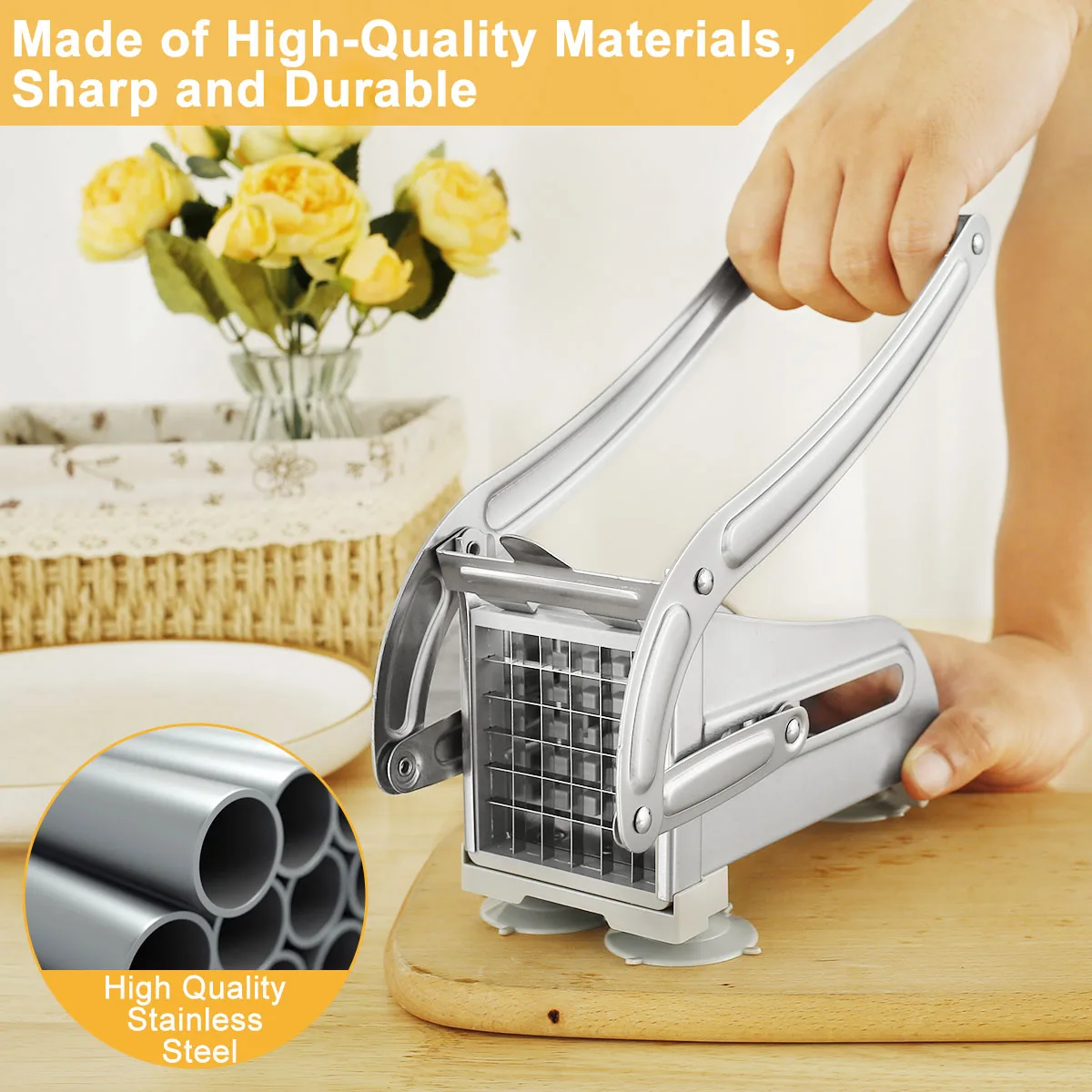 Potato Chipper Stainless Steel French Fry Cutter 36/46 Holes Blades Multifunction Potato Chip Cutter Onion vegetable cutter