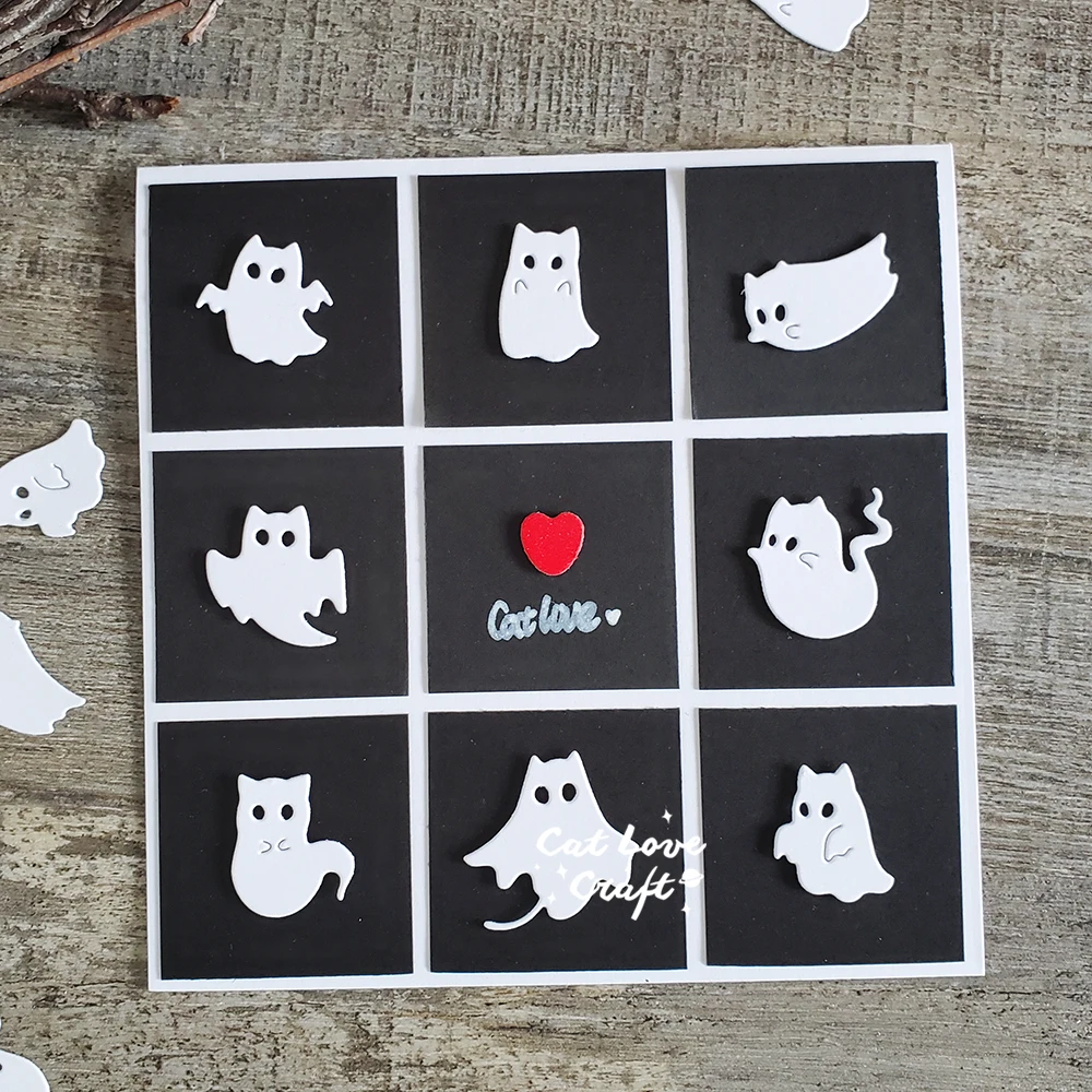 Catlove 할로윈 고양이 유령 금속 절단 다이 스크랩북 스텐실 다이 컷 카드 만들기 DIY 공예 엠보싱 새로운 다이
